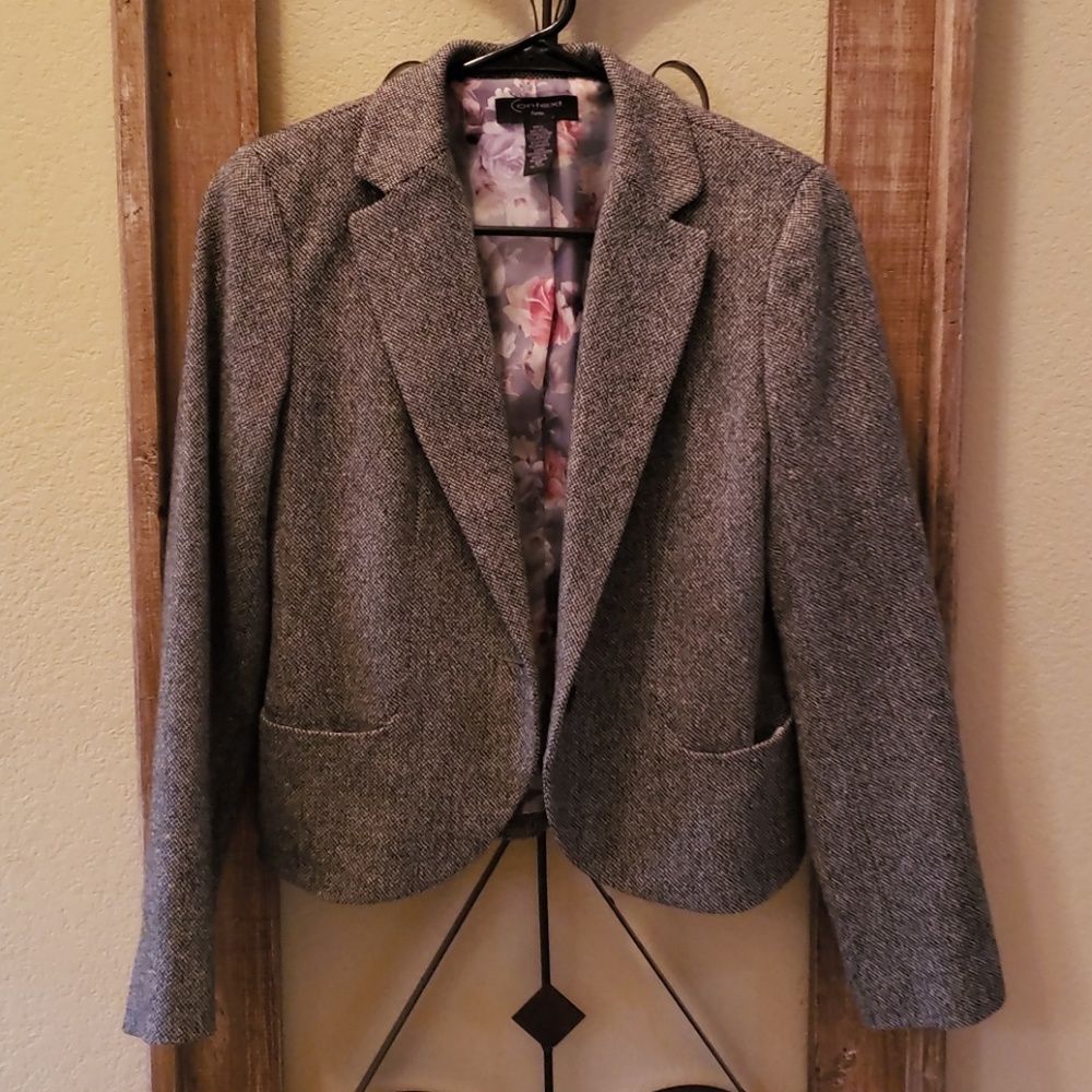 Gray wool blend blazer